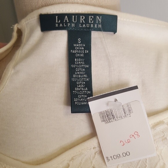 White Lace Stretch Dress Ralph Lauren NWT - Picture 9 of 10